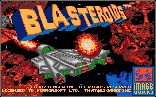 Title screen of Blasteroids