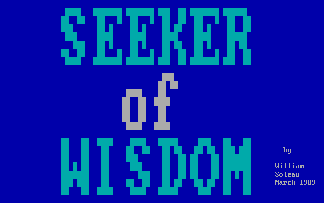 Title screen of Seeker of Wisdom