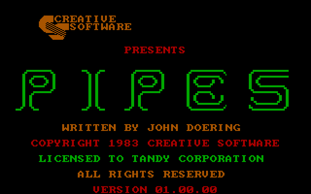 Title screen of Pipes