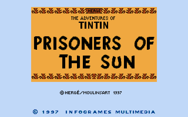 Title screen of The Adventures of Tintin: Prisoners of the Sun