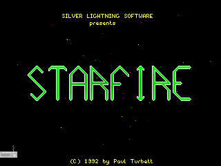 Title screen of Starfire
