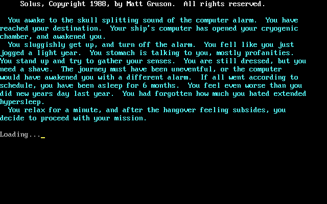 Title screen of Solus