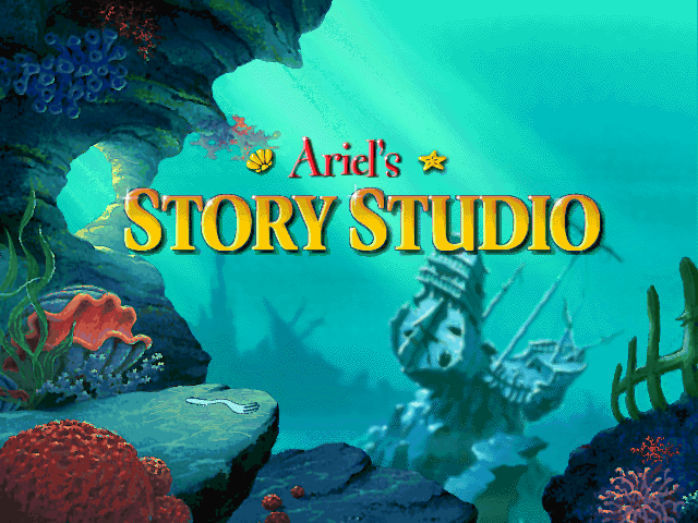 Title screen of Disney Presents Ariel's Story Studio