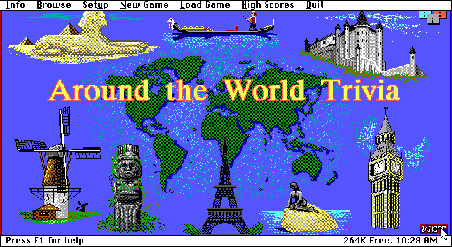 Title screen of Around the World Trivia