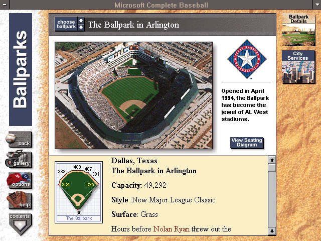 Gameplay of Microsoft Complete Baseball: 1995 Edition