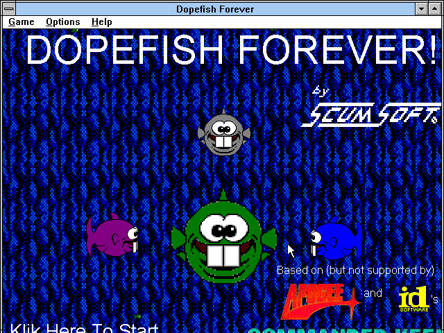 Title screen of Dopefish Forever!