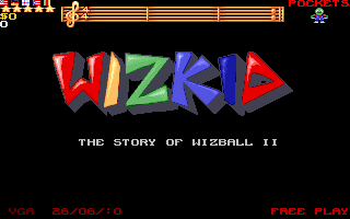 Title screen of Wizkid: The Story of Wizball II
