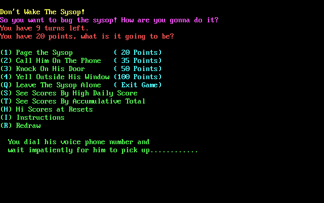 Gameplay of Don't Wake the SysOp