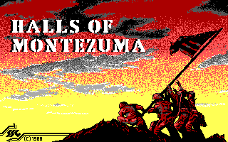 Title screen of Halls of Montezuma: A Battle History of the United States Marine Corps