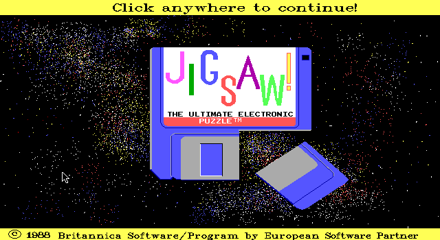 Title screen of Jigsaw!