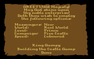Title screen of Castles: The Northern Campaign