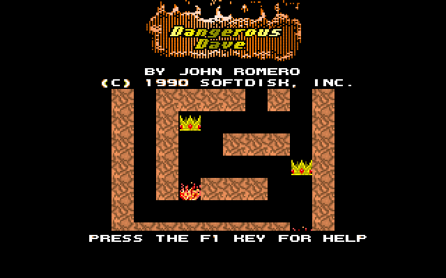 Title screen of Dangerous Dave in the Deserted Pirate's Hideout