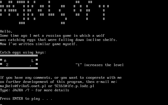 Title screen of Jajka