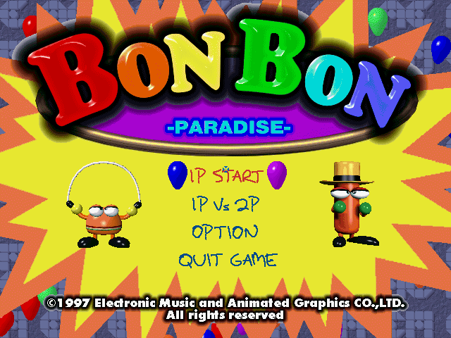 Title screen of Bon Bon Paradise