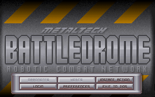 Title screen of Metaltech: Battledrome