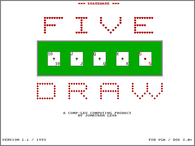 Title screen of Five Card Draw