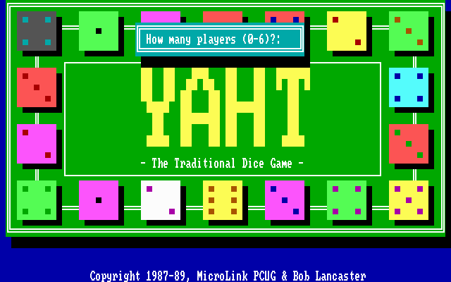 Title screen of MicroLink Yaht