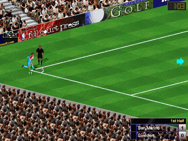 Gameplay of Microsoft Soccer