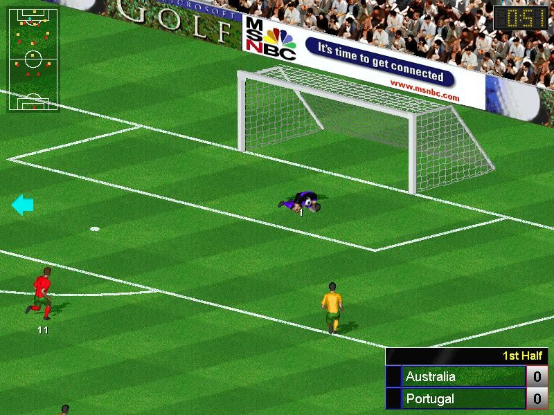Gameplay of Microsoft Soccer