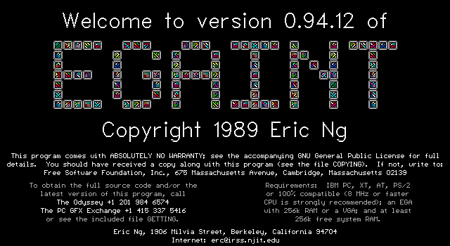 Title screen of Egaint