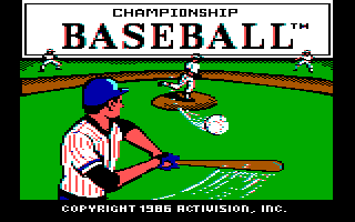 Title screen of Championship Baseball