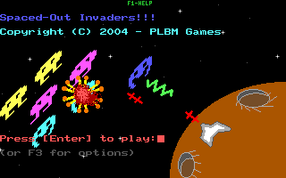 Title screen of Spaced-Out Invaders
