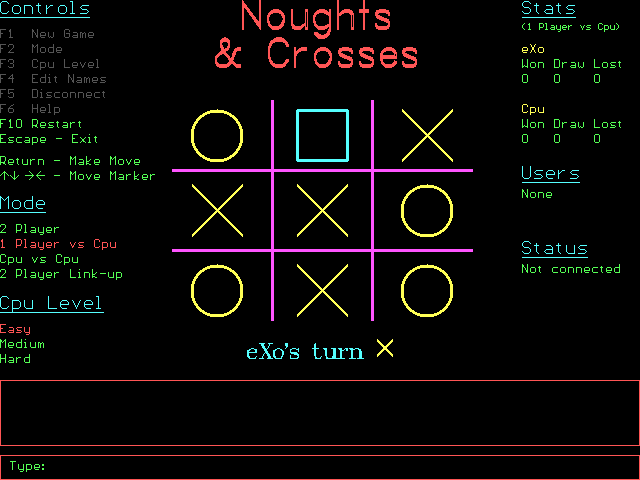 Gameplay of Noughts & Crosses