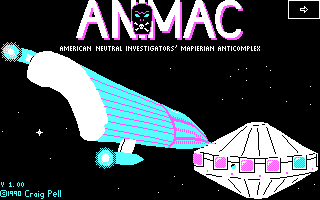 Title screen of ANIMAC: American Neutral Investigator's Mapierian Anticomplex