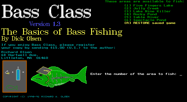 Title screen of Bass Class