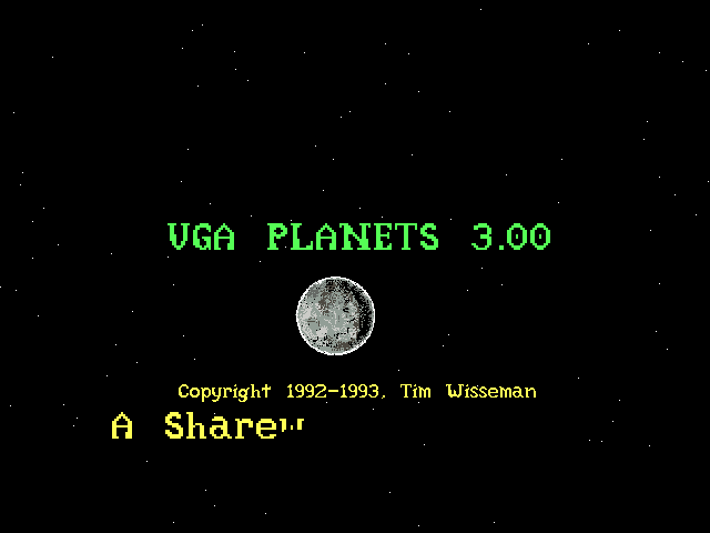 Title screen of VGA Planets