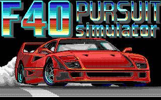 Title screen of F40 Pursuit Simulator