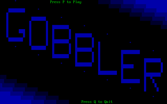 Title screen of Gobbler