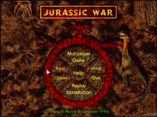 Title screen of Jurassic War