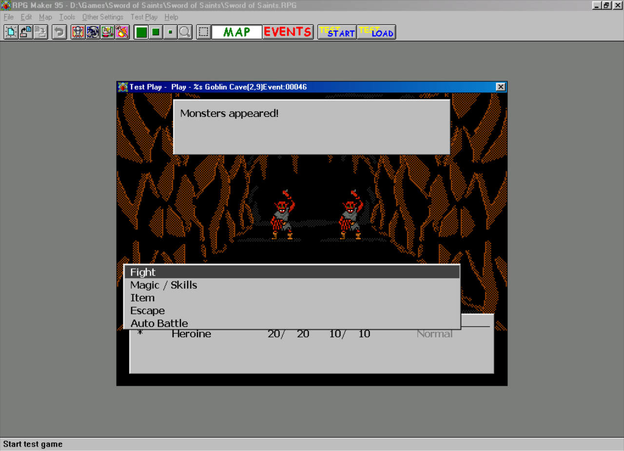 Gameplay of RPG Maker 95