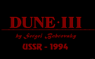 Title screen of Dune III