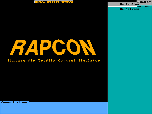 Title screen of Rapcon: Military Air Traffic Control Simulator