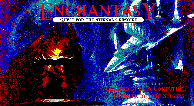 Title screen of Enchantasy: Quest for the Eternal Grimoire