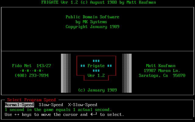 Title screen of Frigate