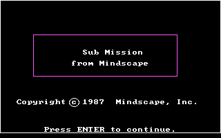 Title screen of Sub Mission