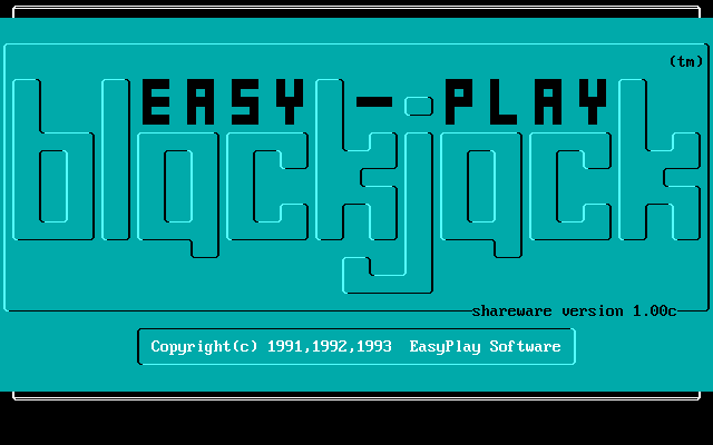 Title screen of EasyPlay Blackjack