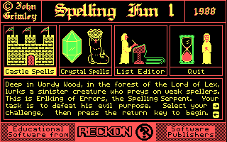 Title screen of Spelling Fun One