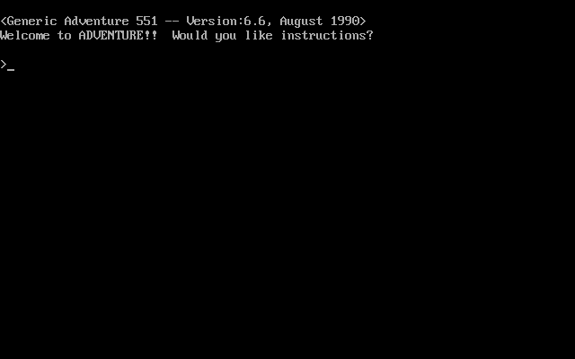 Title screen of Generic Adventure 551