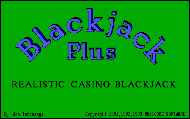 Title screen of Blackjack Plus