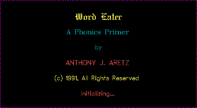 Title screen of EGA Word Eater
