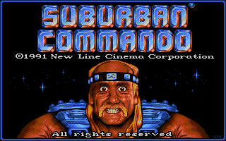 Title screen of Suburban Commando
