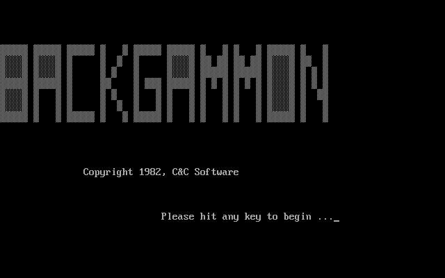 Title screen of Backgammon (1982)