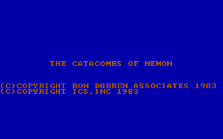 Title screen of The Catacombs of Nemon