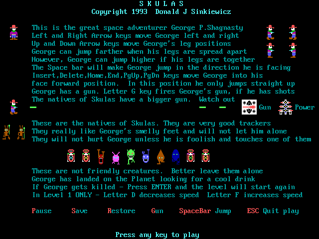 Title screen of Skulas