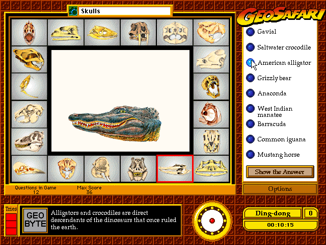 Gameplay of GeoSafari: Animals