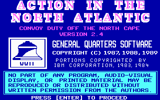 Title screen of Action in The North Atlantic